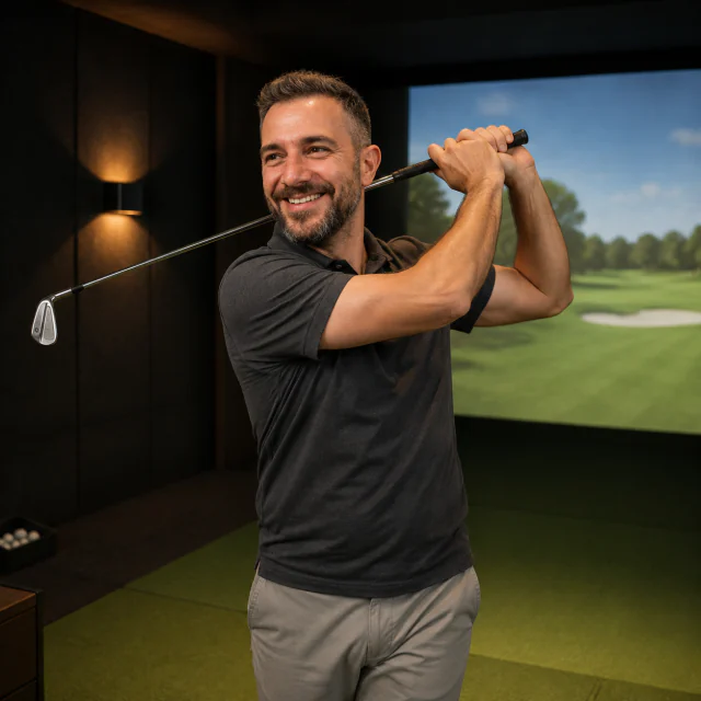 Gemeinsames virtuelles Golfen in der ParTee-Lounge Rödental